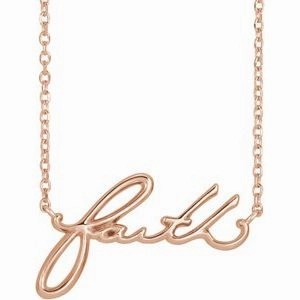14K White Faith 16" Necklace
