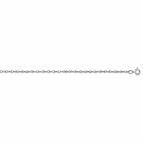 14K White Gold 1.35mm Carded Cable Rope Chain | 10RW