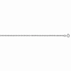 14K White Gold 1.35mm Carded Cable Rope Chain | 10RW