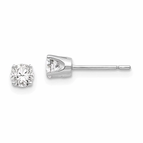 14k White Gold 3.75mm CZ stud earrings
