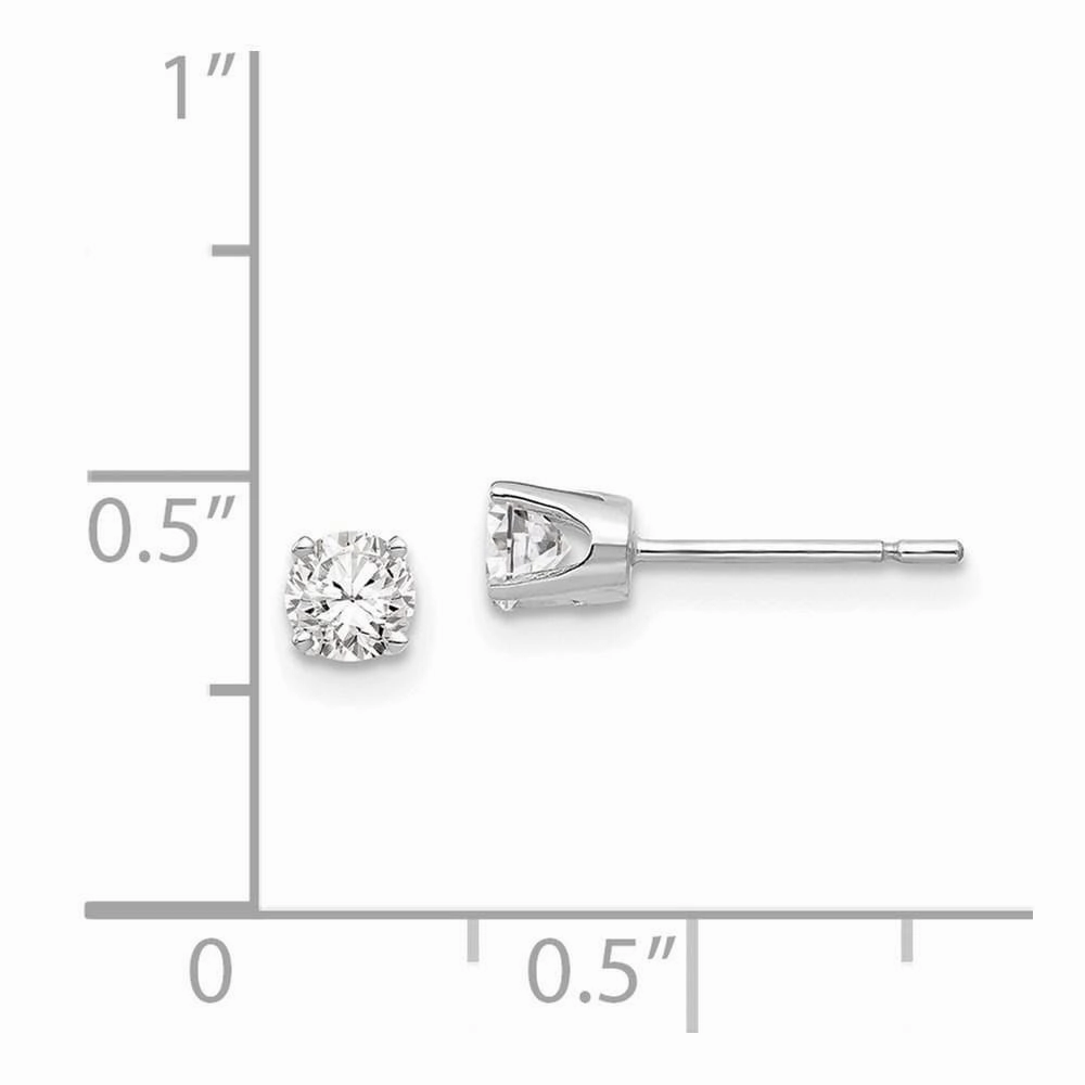 14k White Gold 3.75mm CZ stud earrings