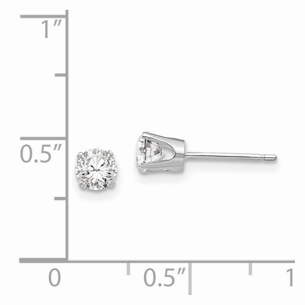 14k White Gold 4.25mm CZ stud earrings