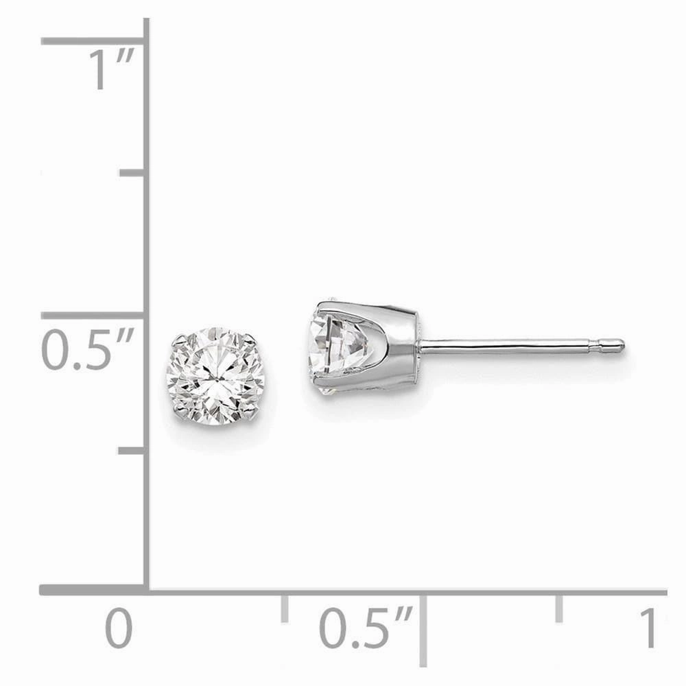 14k White Gold 4.5mm CZ stud earrings