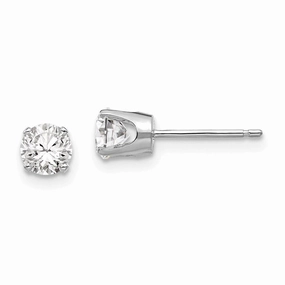 14k White Gold 4.5mm CZ stud earrings