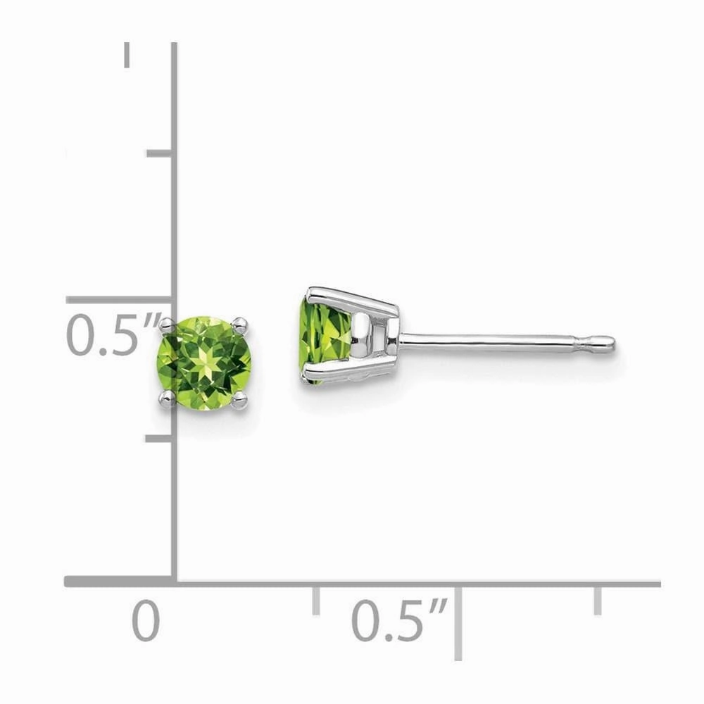 14k White Gold 4mm Peridot Earrings