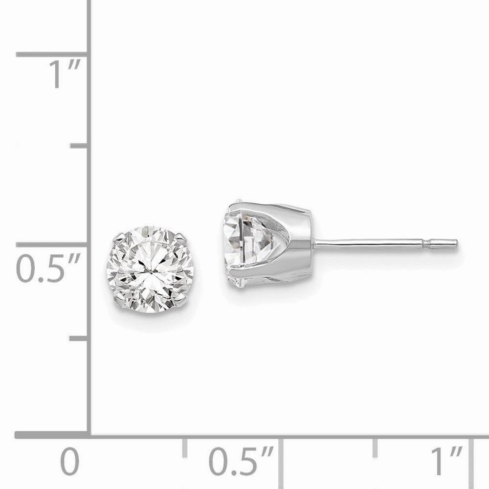 14k White Gold 5.75mm CZ stud earrings