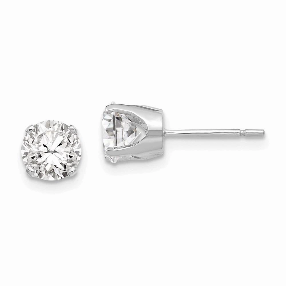 14k White Gold 5.75mm CZ stud earrings