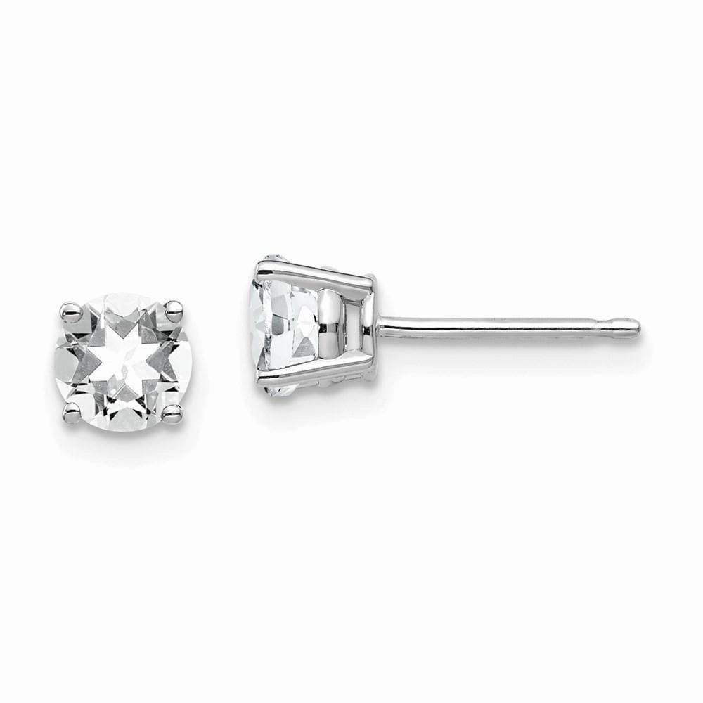 14k White Gold 5mm Cubic Zirconia Earrings