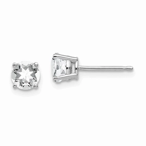 14k White Gold 5mm Cubic Zirconia Earrings