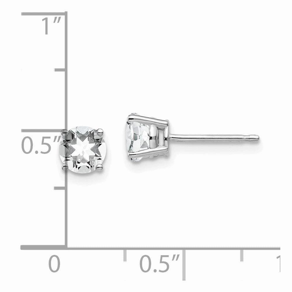 14k White Gold 5mm Cubic Zirconia Earrings