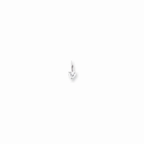 14k White Gold 5mm Heart Leverback Mounting