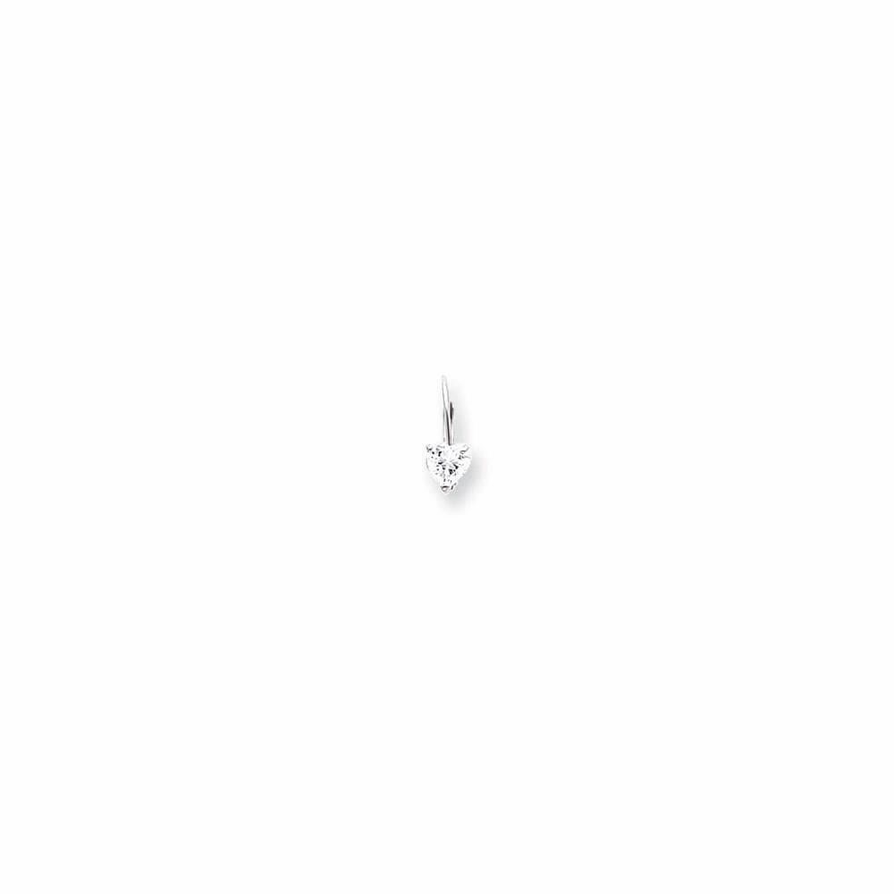 14k White Gold 5mm Heart Leverback Mounting