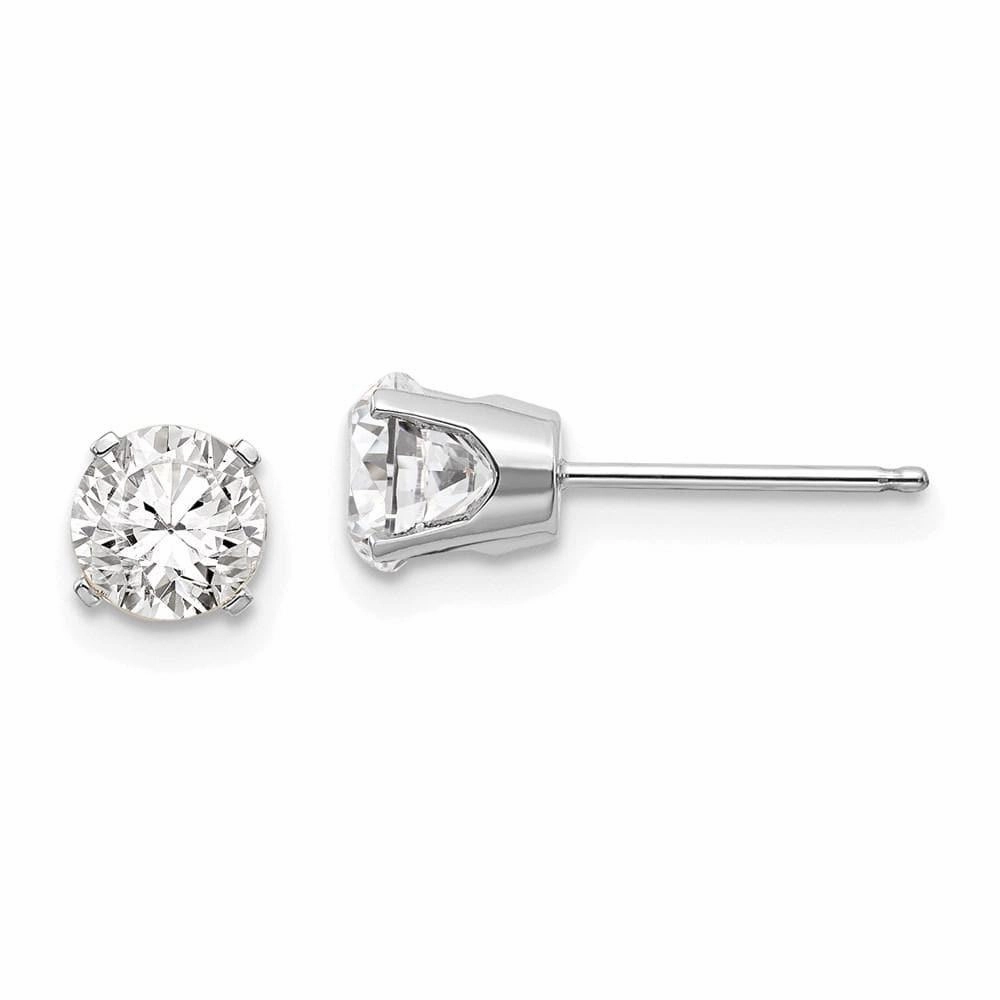 14k White Gold 5mm White Topaz Stud Earrings