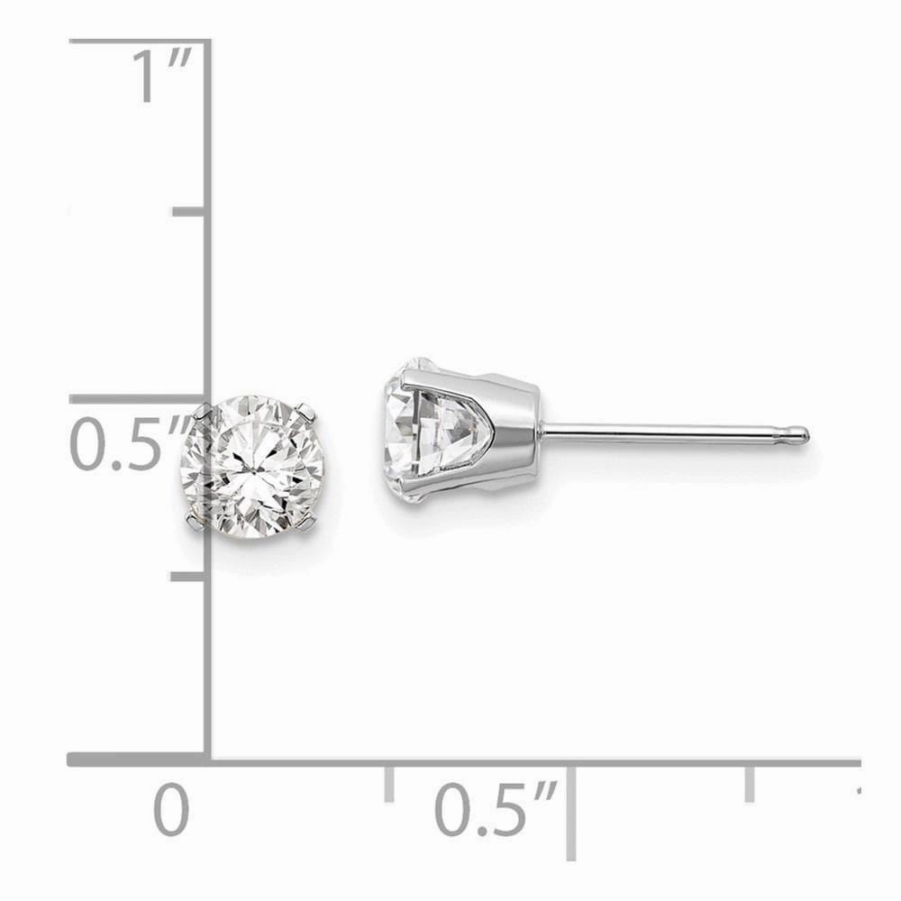 14k White Gold 5mm White Topaz Stud Earrings