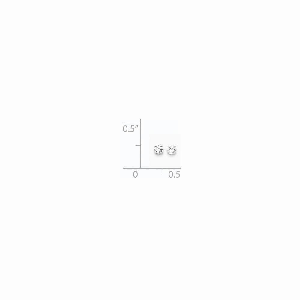 14k White Gold 6.5mm CZ stud earrings