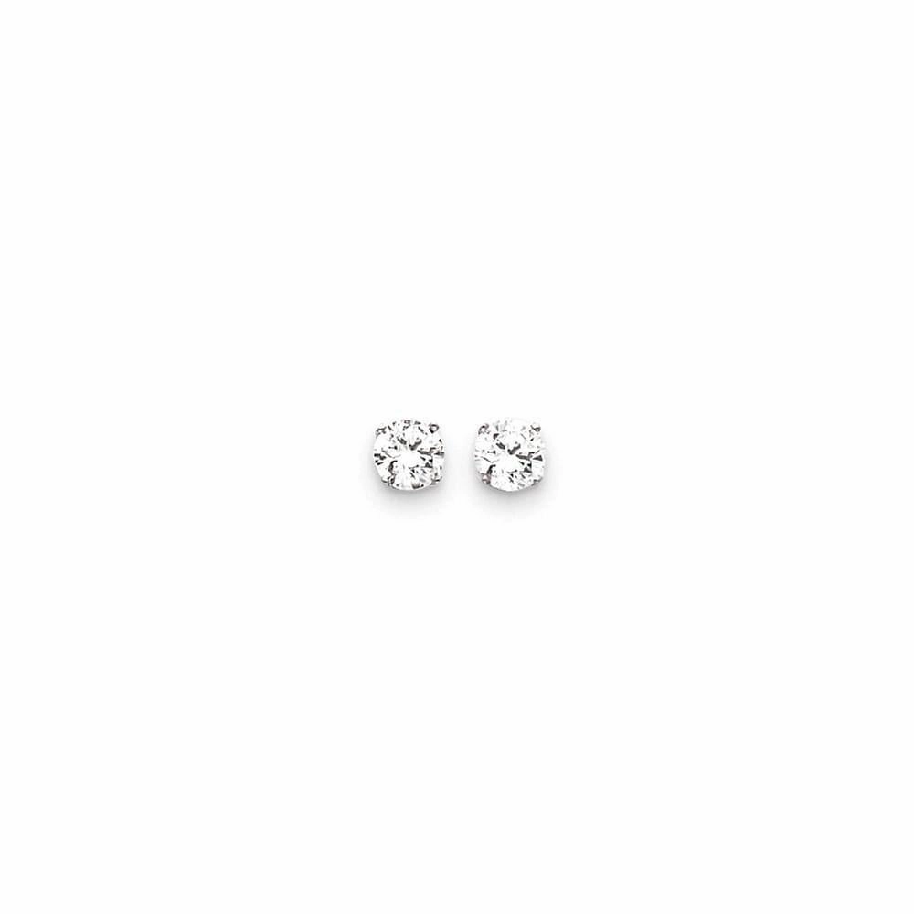 14k White Gold 6.5mm CZ stud earrings