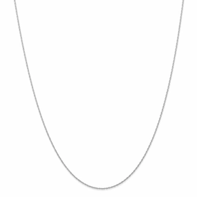 14k White Gold .6 mm Carded Cable Rope Chain | 6RW