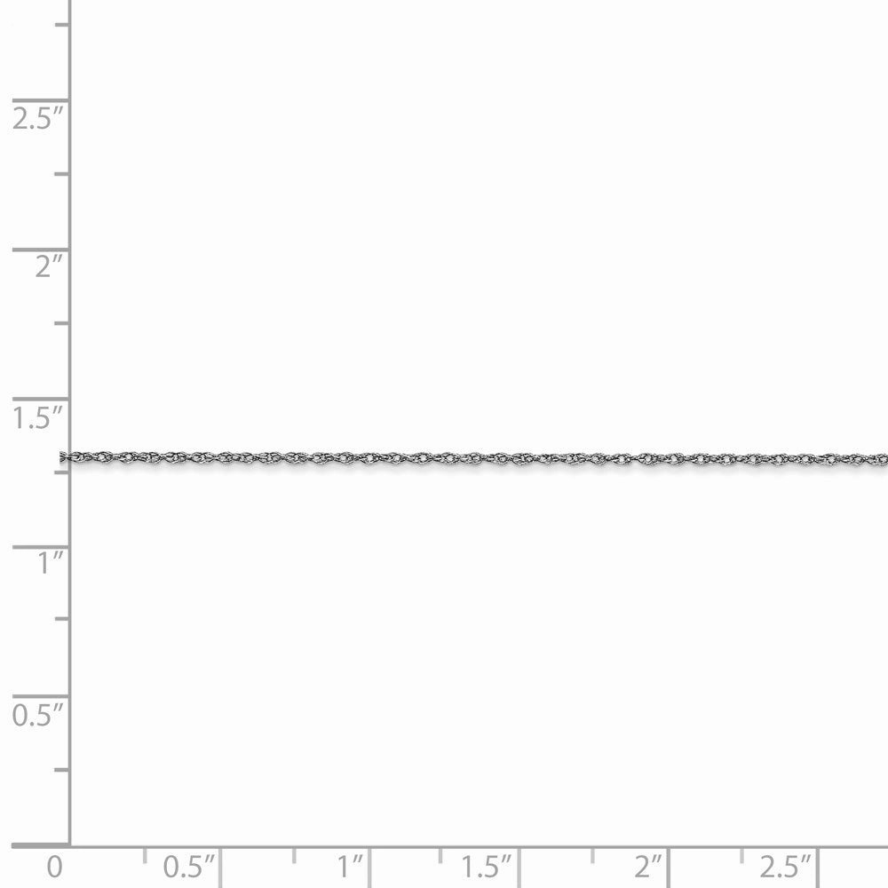 14k White Gold .6 mm Carded Cable Rope Chain | 6RW