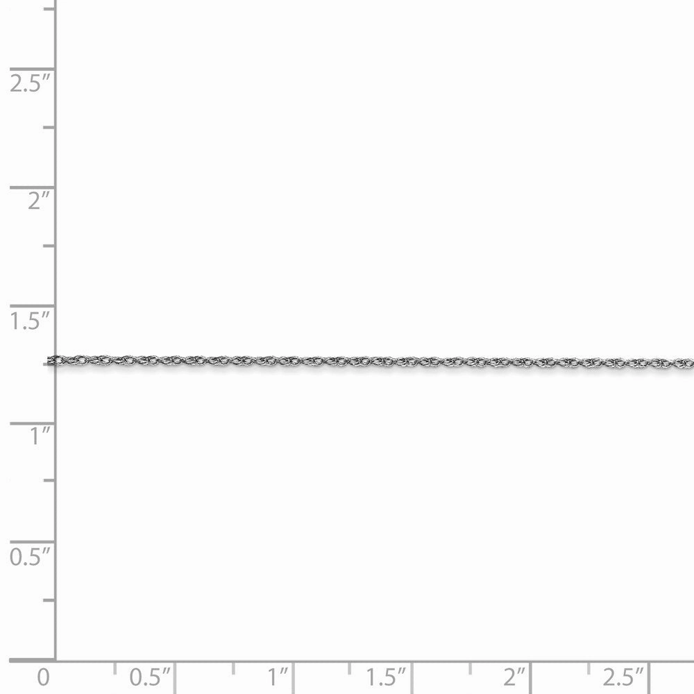 14k White Gold .7 mm Carded Cable Rope Chain | 7RW