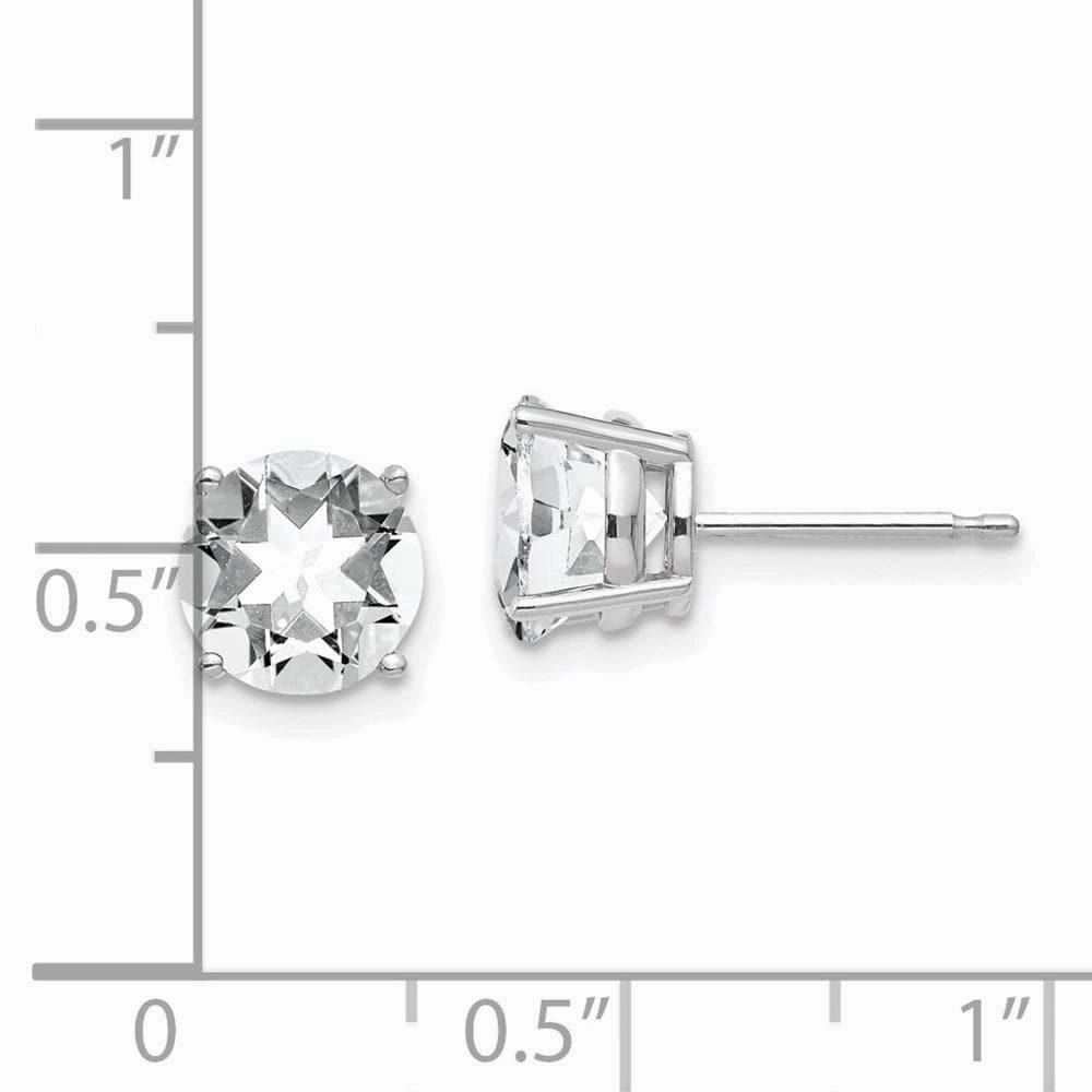 14k White Gold 7mm Cubic Zirconia Earrings