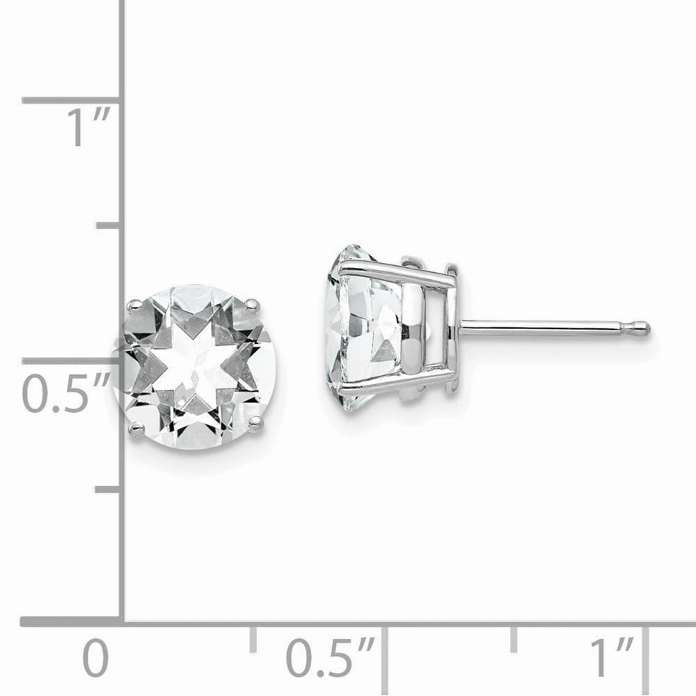 14k White Gold 8mm Cubic Zirconia Earrings