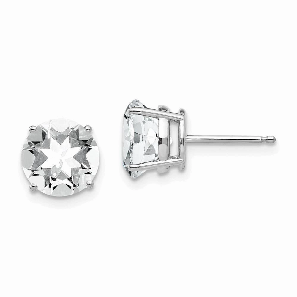 14k White Gold 8mm Cubic Zirconia Earrings