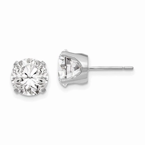 14k White Gold 8mm CZ stud earrings