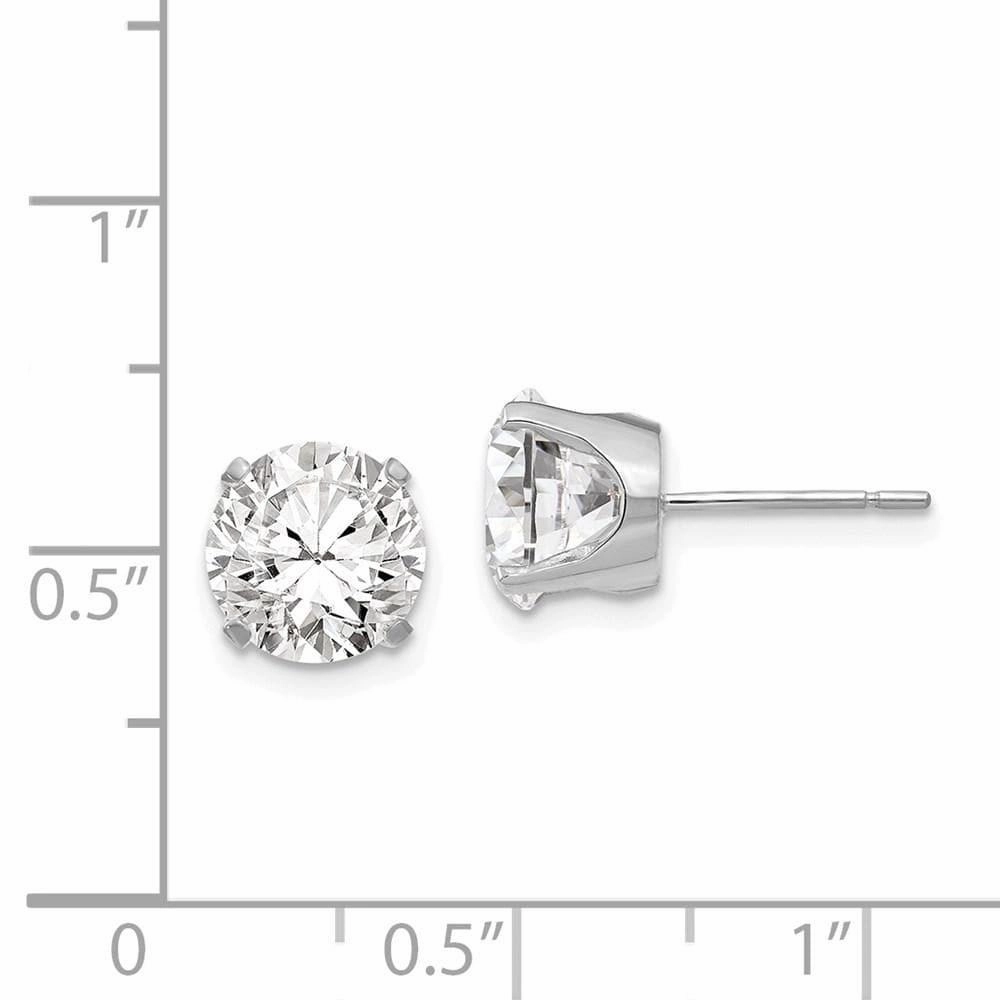 14k White Gold 8mm CZ stud earrings