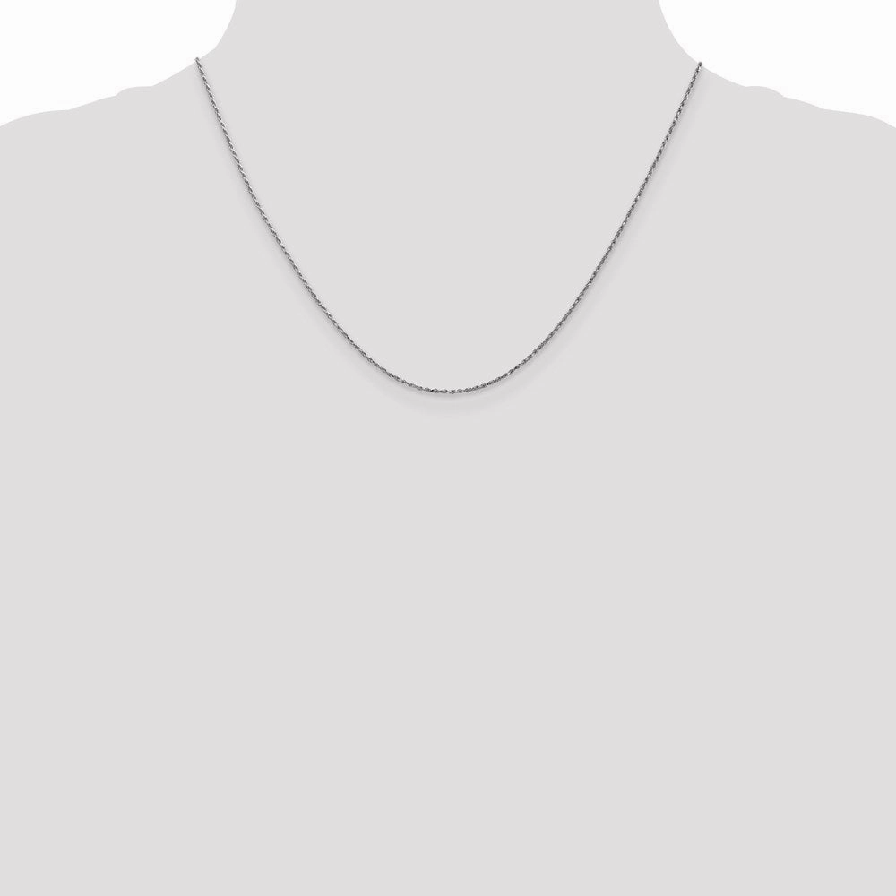 14k White Gold .95 mm Carded Cable Rope Chain | 8RW
