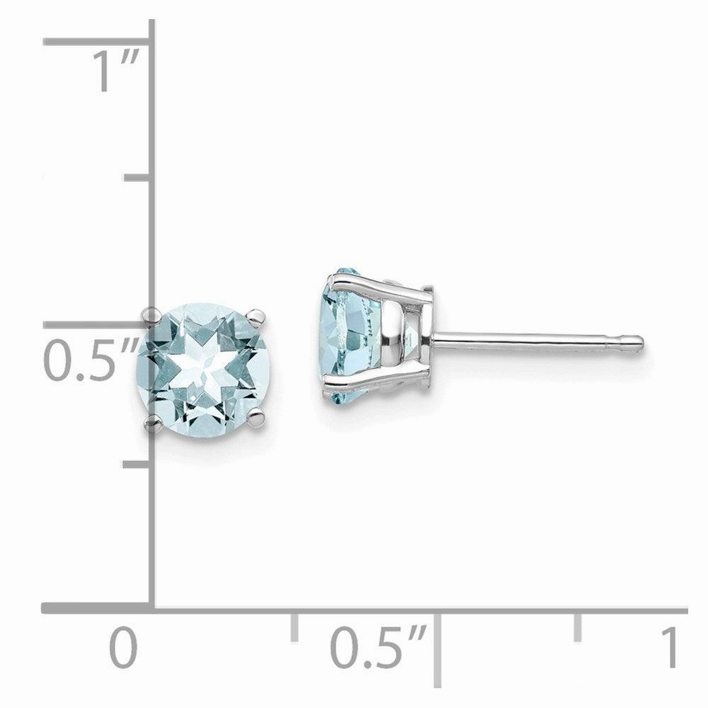 14k White Gold Aquamarine Earrings