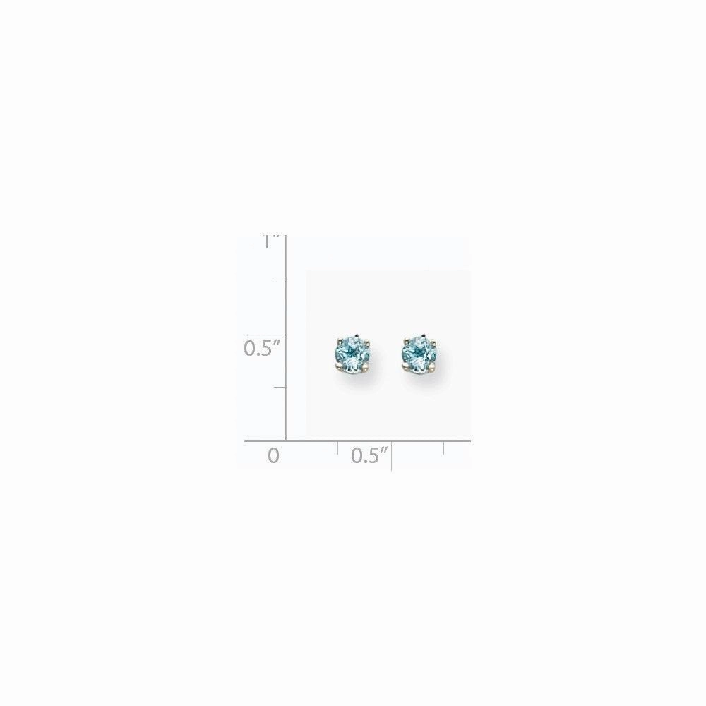 14k White Gold Aquamarine Post Earrings