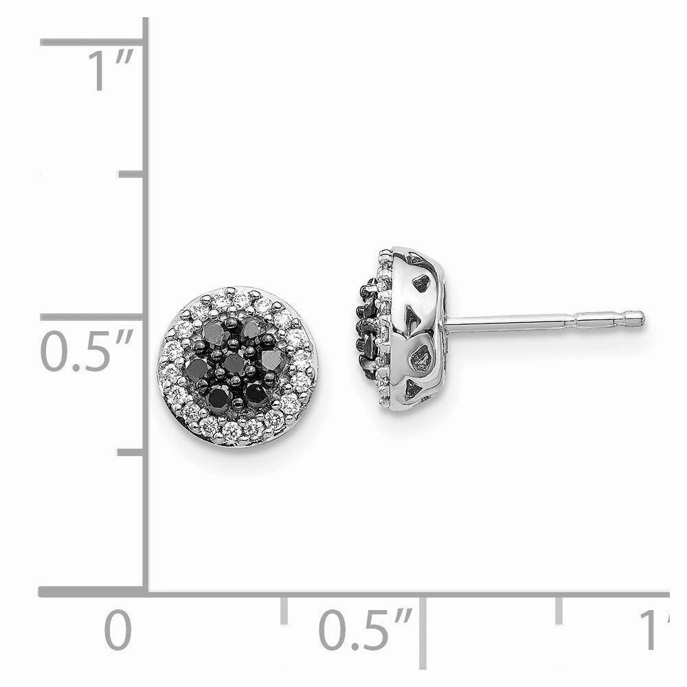 14k White Gold Black/White Diamond Earrings