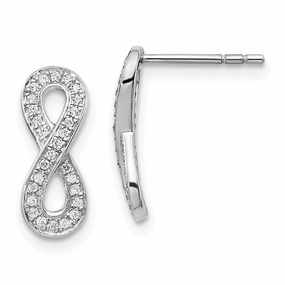 14k White Gold Diamond Earrings