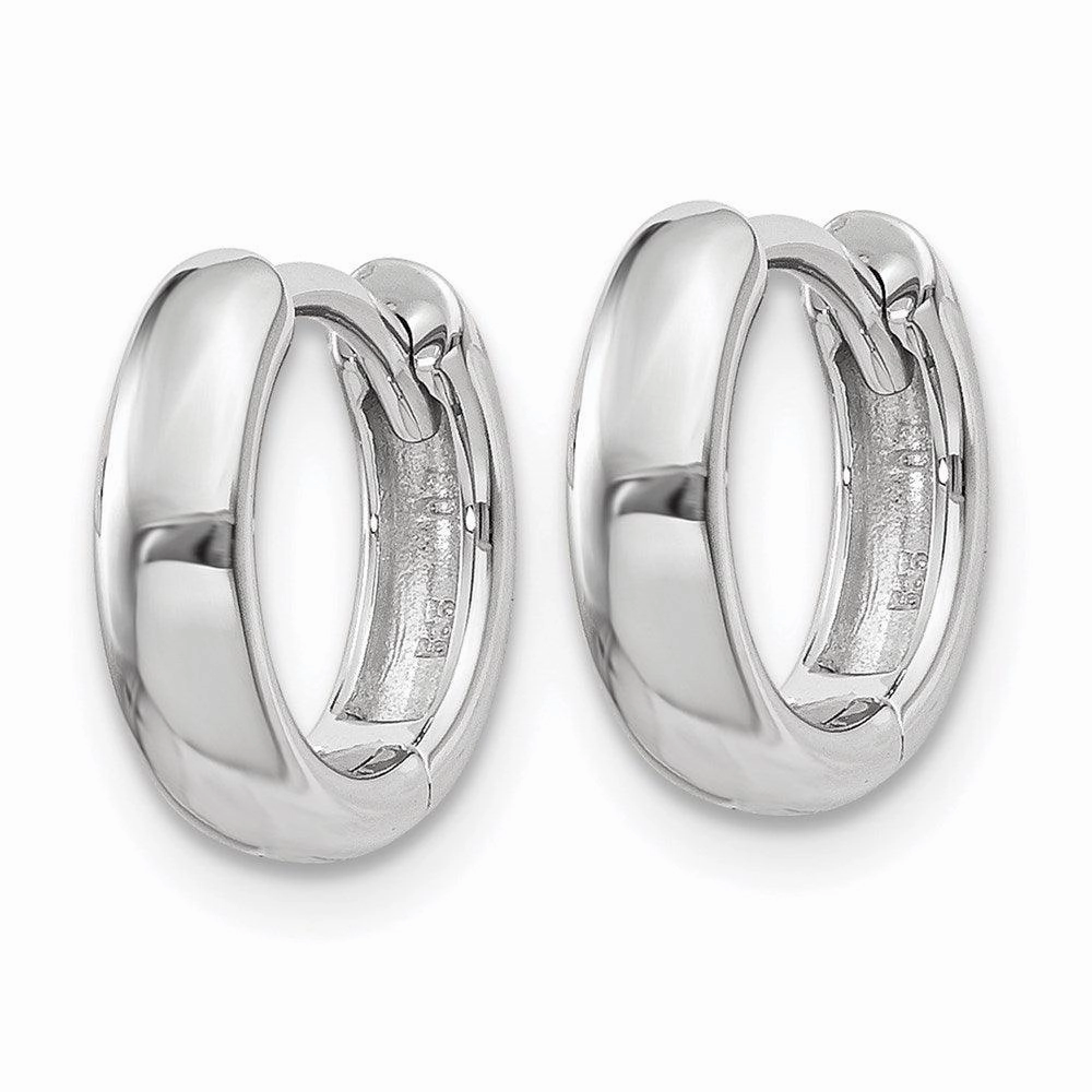 14k White Gold Hinged Hoop Earrings