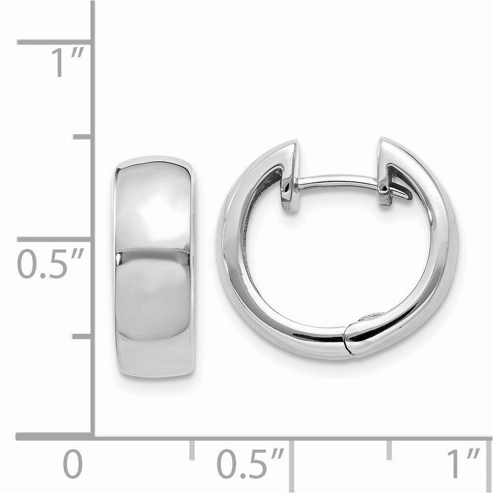 14k White Gold Hinged Hoop Earrings