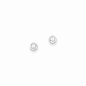 14k White Gold Polished 4mm Ball Post Earrings
