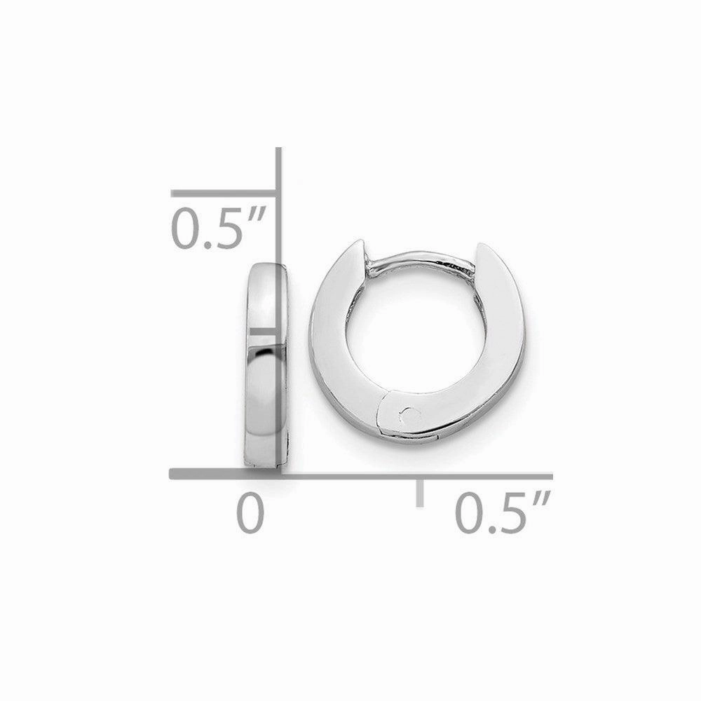 14k White Gold Polished Hinged Hoop Earrings