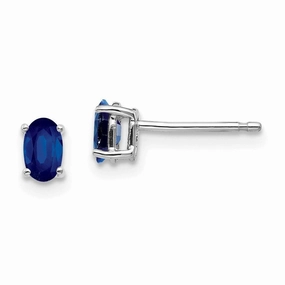 14k White Gold Sapphire Earrings