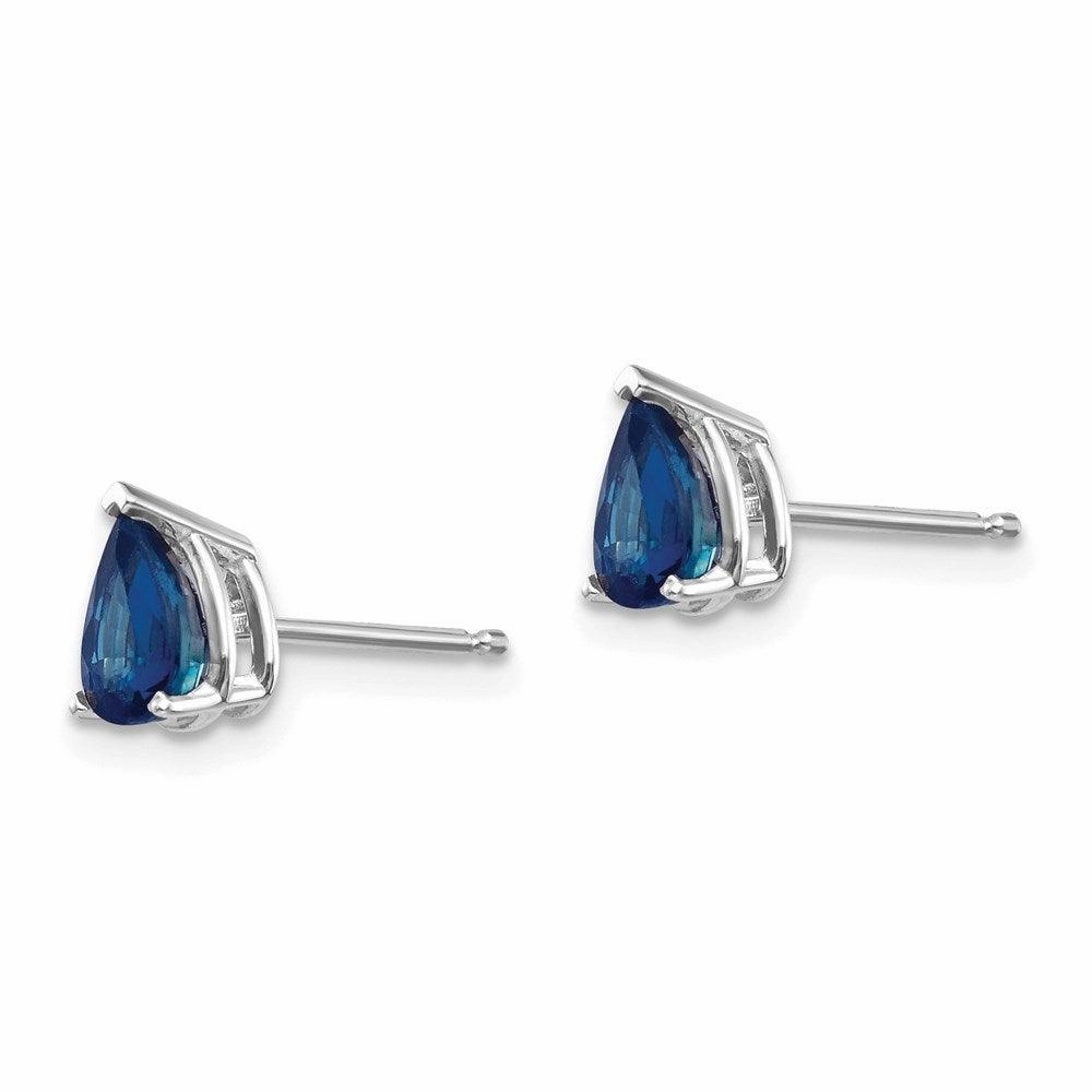 14k White Gold Sapphire Earrings