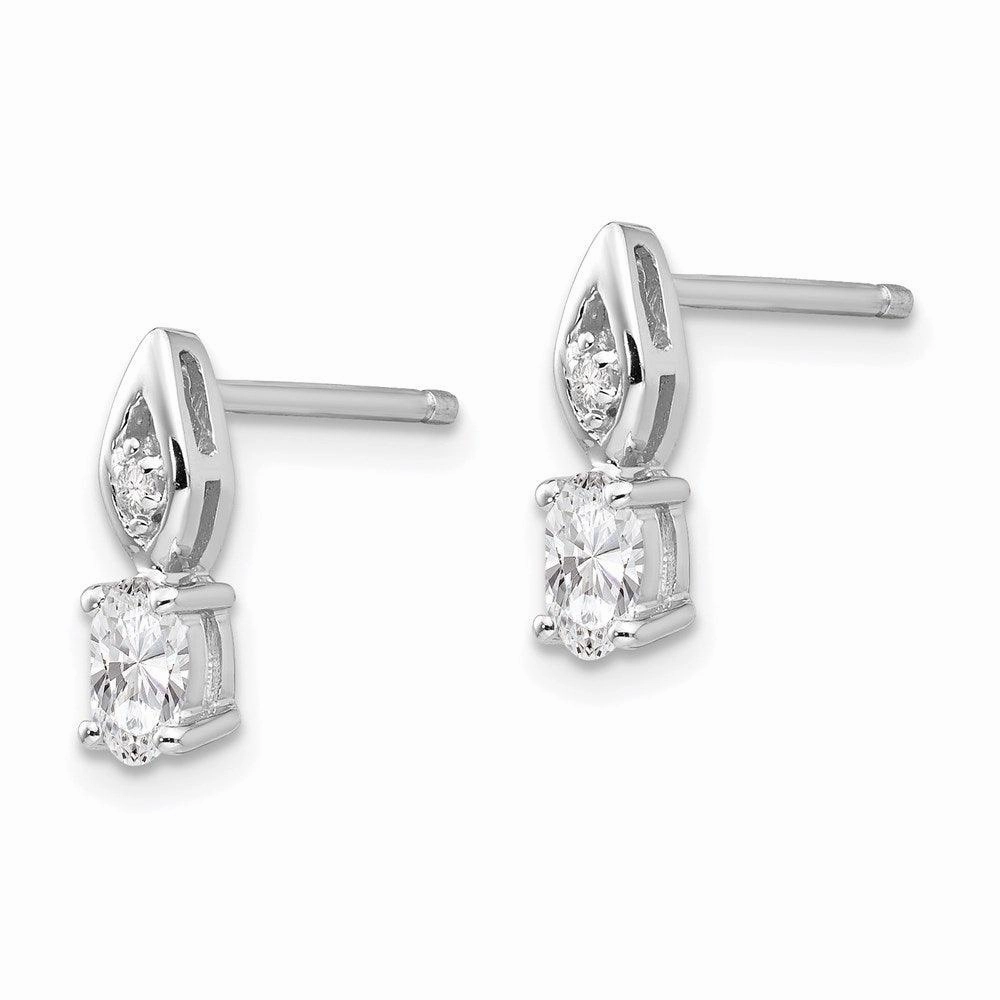 14k White Gold White Topaz Diamond Earring