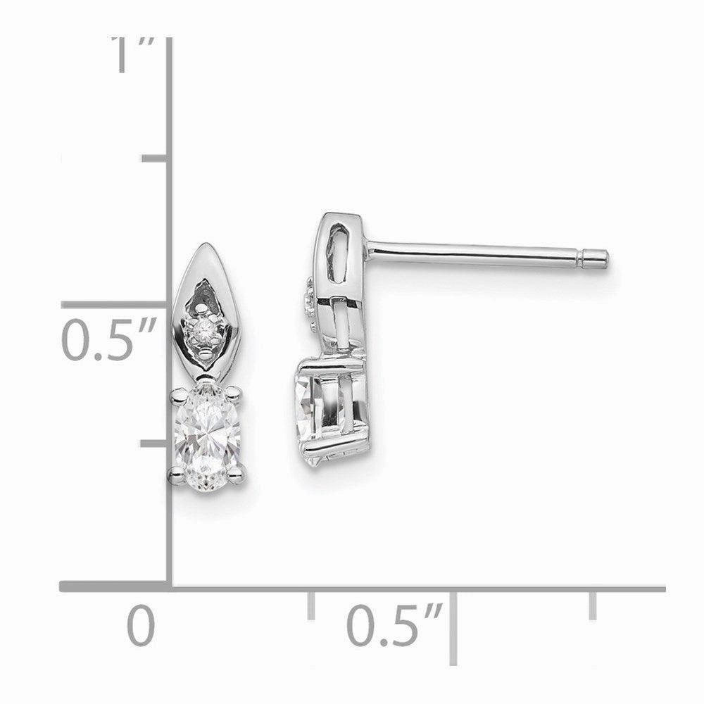 14k White Gold White Topaz Diamond Earring