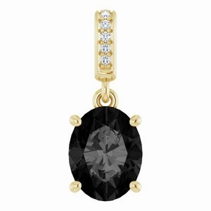 14K White Natural Mozambique Garnet & .03 CTW Natural Diamond Pendant
