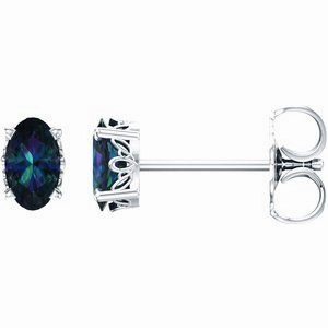 14K White Natural Mozambique Garnet Earrings