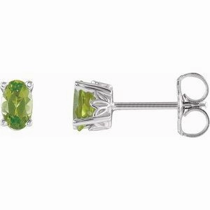14K White Natural Mozambique Garnet Earrings