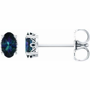 14K White Natural Mozambique Garnet Earrings