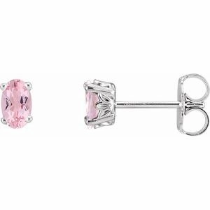 14K White Natural Sky Blue Topaz Earrings