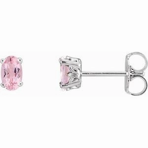 14K White Natural Sky Blue Topaz Earrings