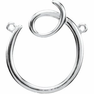 14K White Script Initial D Necklace Center