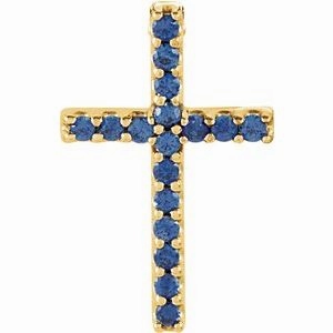 14K Yellow .06 CTW Natural Diamond Petite Cross Pendant