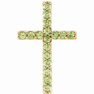 14K Yellow .06 CTW Natural Diamond Petite Cross Pendant